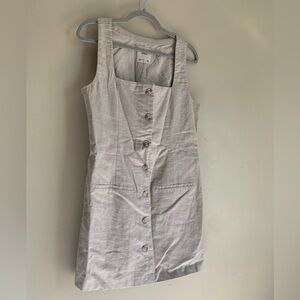 NWOT Abercrombie & Fitch Linen Cotton Dress Casual Cream Beige Women Size M